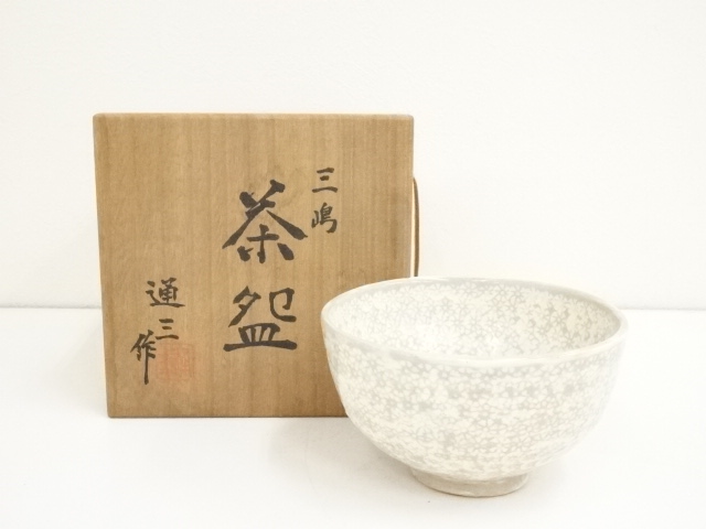 JAPANESE TEA CEREMONY / TEA BOWL CHAWAN / FLOWER MISHIMA